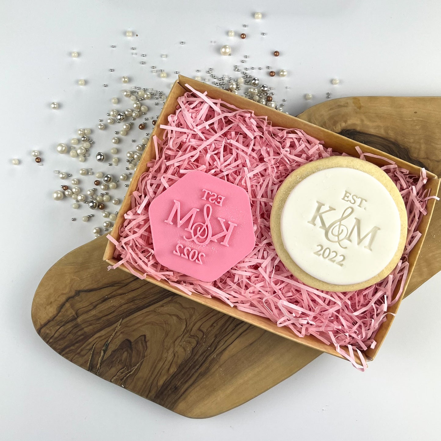 Established Custom Initials & Date Wedding Cookie Stamp