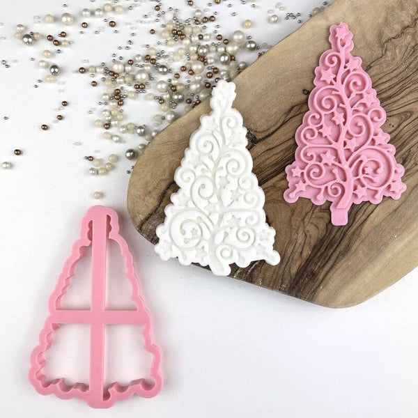Extravagant Christmas Tree Cookie Cutter and Stamp
