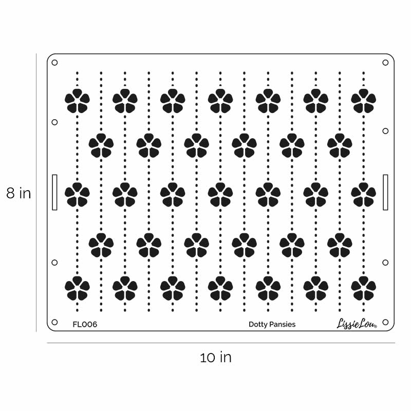 Dotty Pansies Cake Stencil - Full Size Design