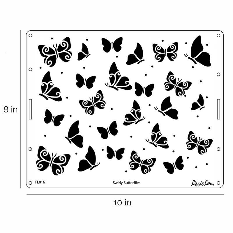 Swirly Butterflies Cake Stencil - Full Size Design