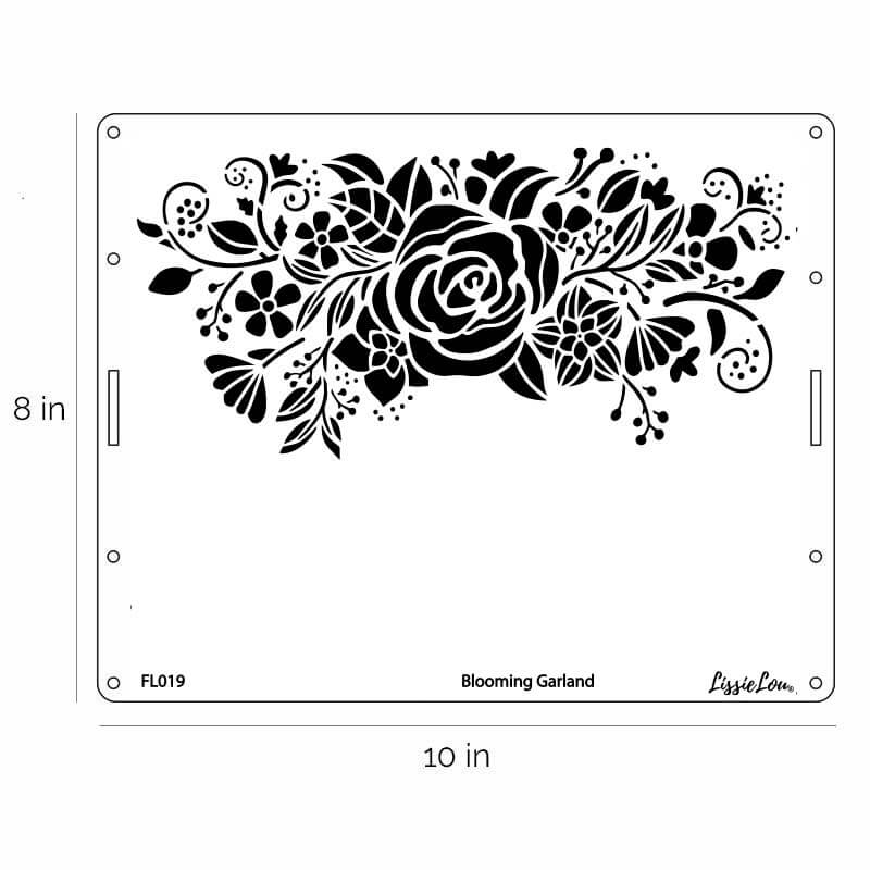 Blooming Garland Cake Stencil - Full Size Design