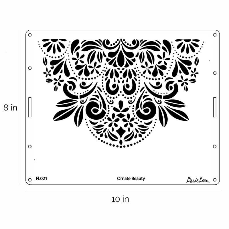 Ornate Beauty Cake Stencil - Full Size Design