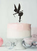 Fairy Birthday Cake Topper Glitter Card Black