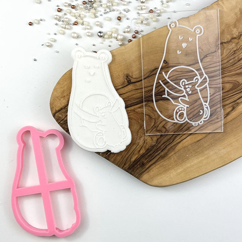 Father & Baby Bear Father's Day Cookie Cutter and Embosser