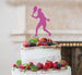 Tennis Female Cake Topper Glitter Card Hot Pink