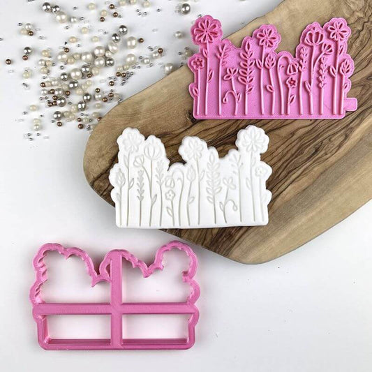 Field of Wild Flowers Floral Cookie Cutter and Stamp