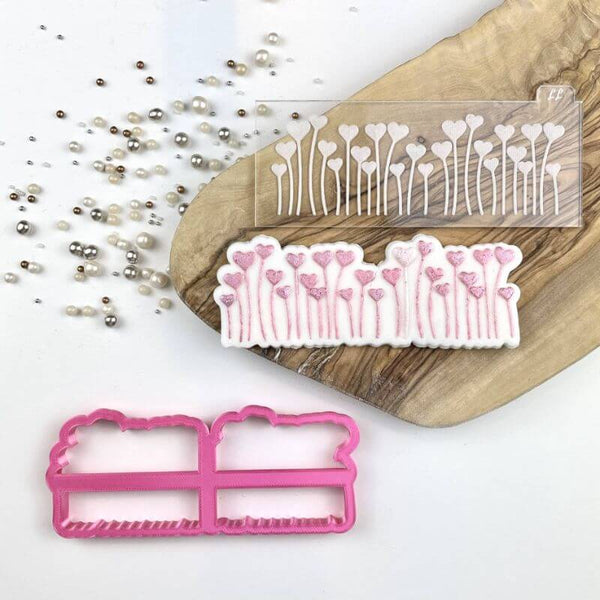 Field of Hearts Valentine's Cookie Cutter and Embosser