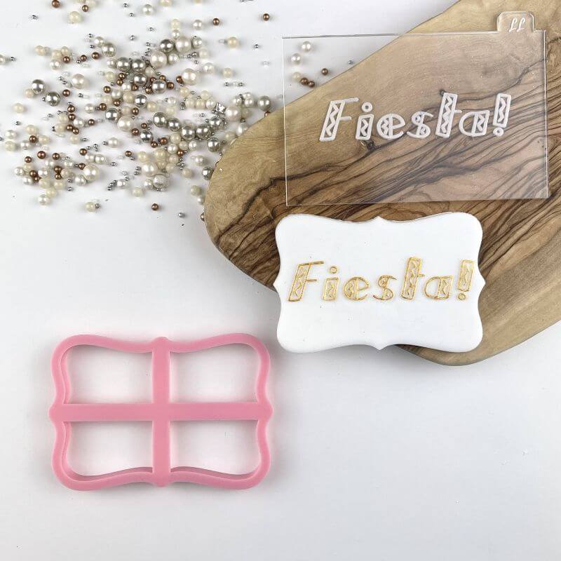 Fiesta in ZigZag Font Cookie Cutter and Embosser