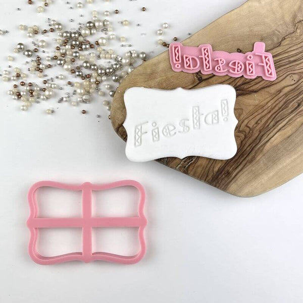 Fiesta in ZigZag Font Cookie Cutter and Stamp