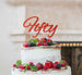 Fifty Birthday Cake Topper 50th Glitter Card Red