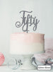 Fifty Swirly Font 50th Birthday Cake Topper Premium 3mm Acrylic Glitter Silver