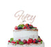 Fifty Birthday Cake Topper 50th Glitter Card White
