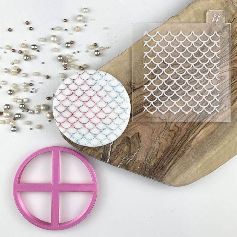 Fish Scales Texture Tile Cookie Cutter and Embosser