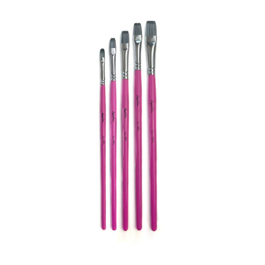 Set of 5 LissieLou Flat Size Paint Brush Set - All Sizes