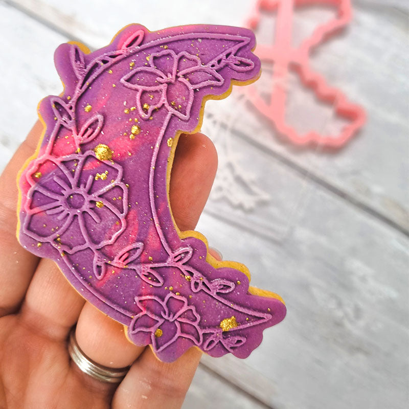 Floral Moon Ramadan Cookie Cutter and Embosser