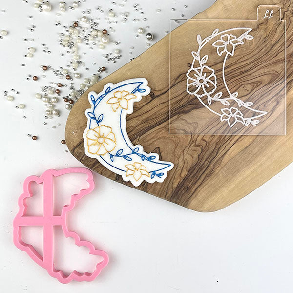 Floral Moon Ramadan Cookie Cutter and Embosser