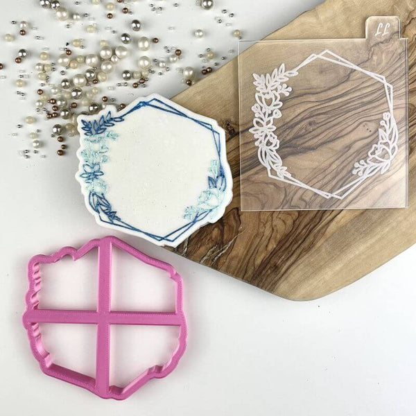 Floral Hexagon Cookie Cutter and Embosser