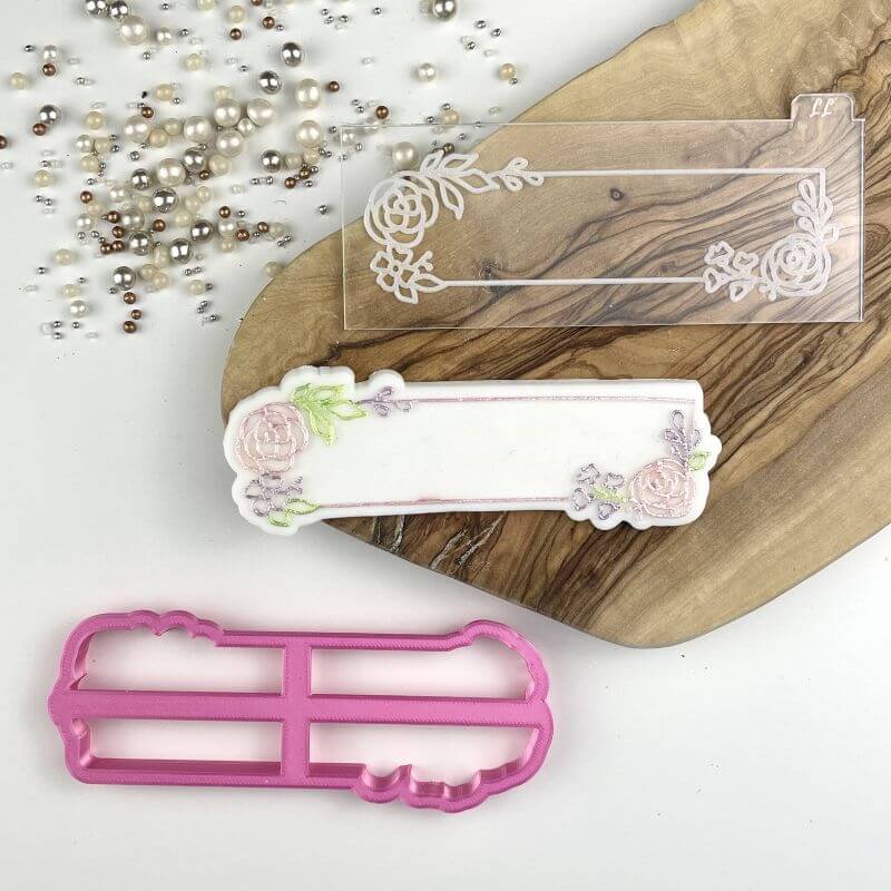 Floral Rectangle Cookie Cutter and Embosser