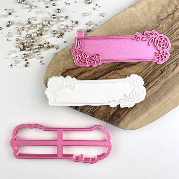 Floral Rectangle Cookie Cutter and Stamp