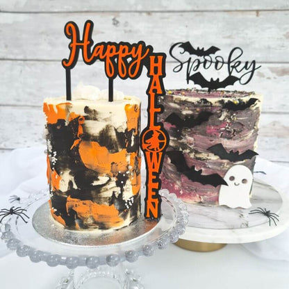 Over The Edge Halloween Double Layer Cake Topper Premium 3mm Acrylic