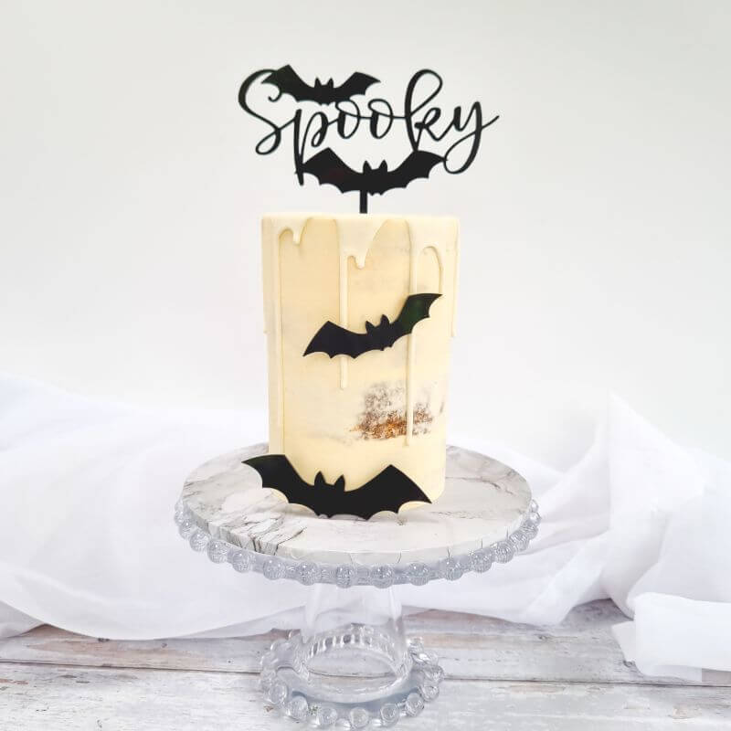 Spooky with Bats Halloween Cake Topper Premium 3mm Acrylic