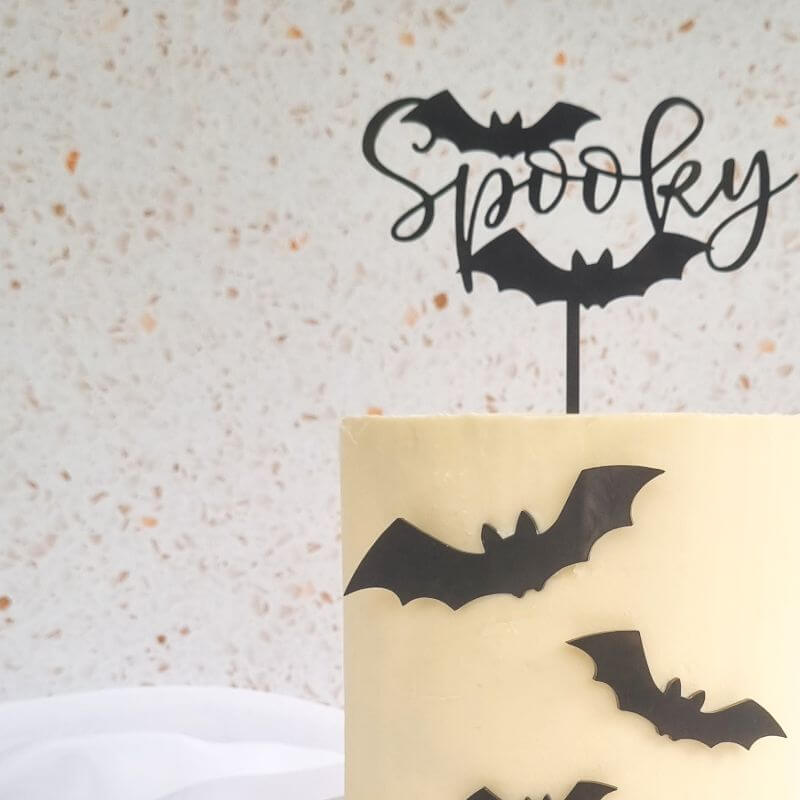 Spooky with Bats Halloween Cake Topper Premium 3mm Acrylic