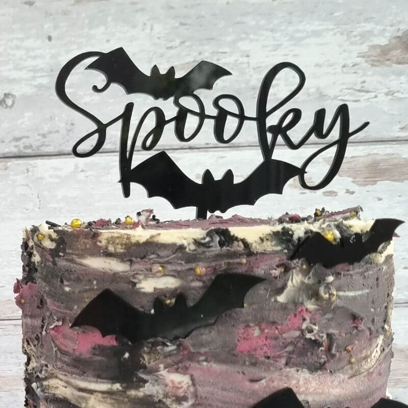 Spooky with Bats Halloween Cake Topper Premium 3mm Acrylic