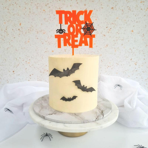Halloween Trick or Treat Acrylic Cake Topper Premium 3mm Acrylic