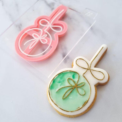 Modern Bauble Christmas Cookie Cutter and Embosser