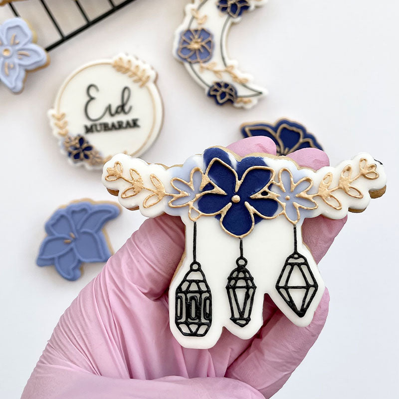 Flower Garland and Hanging Lanterns Ramadan Cookie Cutter and Embosser