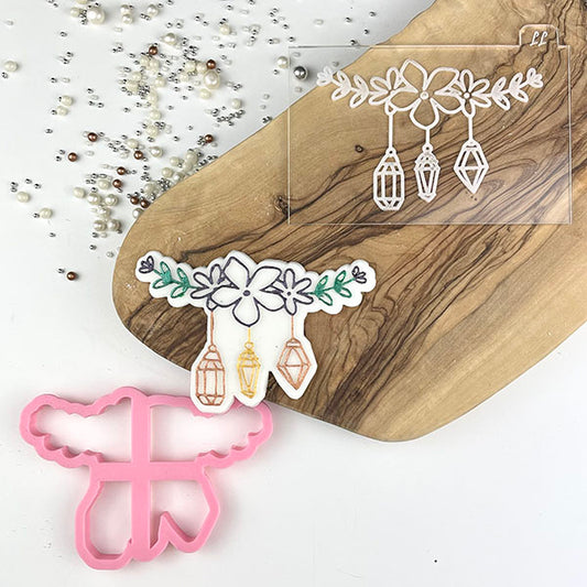 Flower Garland and Hanging Lanterns Ramadan Cookie Cutter and Embosser