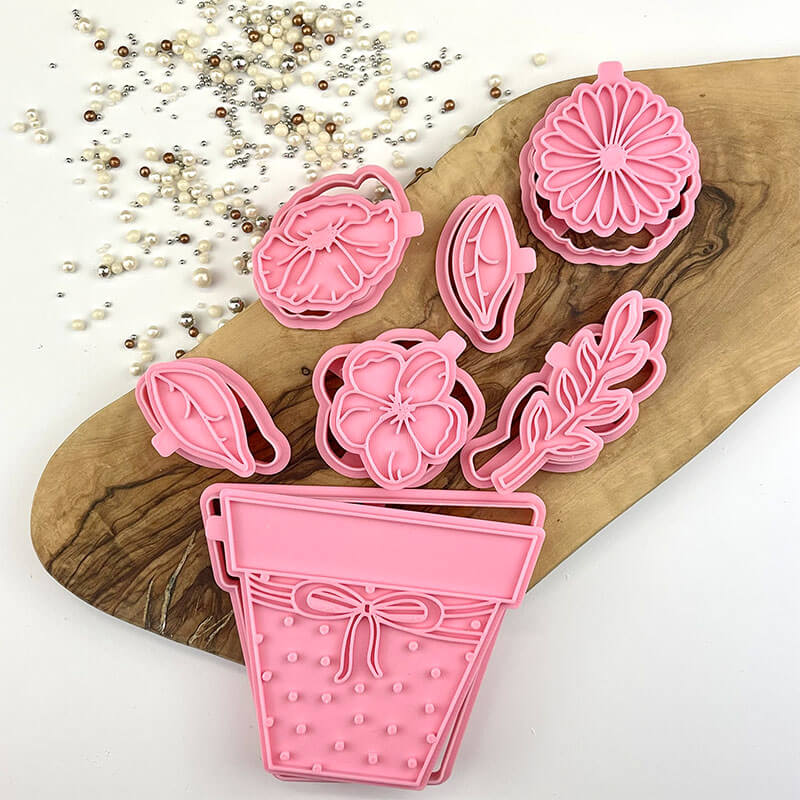 Plant Pot Flower Set Cookie Cutters & Stamps