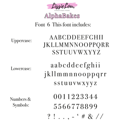 AlphaBakes Font 6 Stamp Tiles (Bar Not Included)