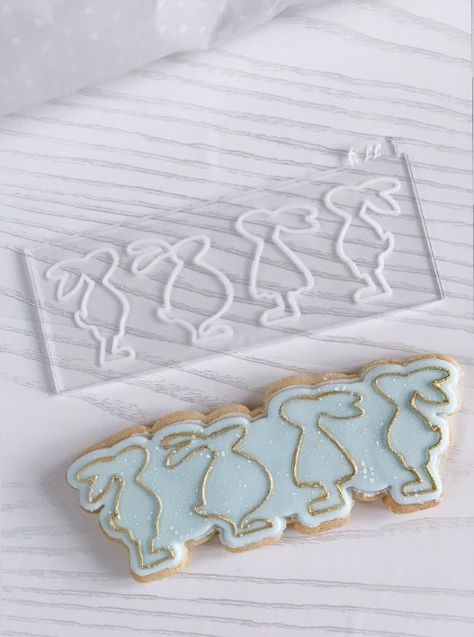 Four Easter Rabbit Friends Cookie Cutter and Embosser