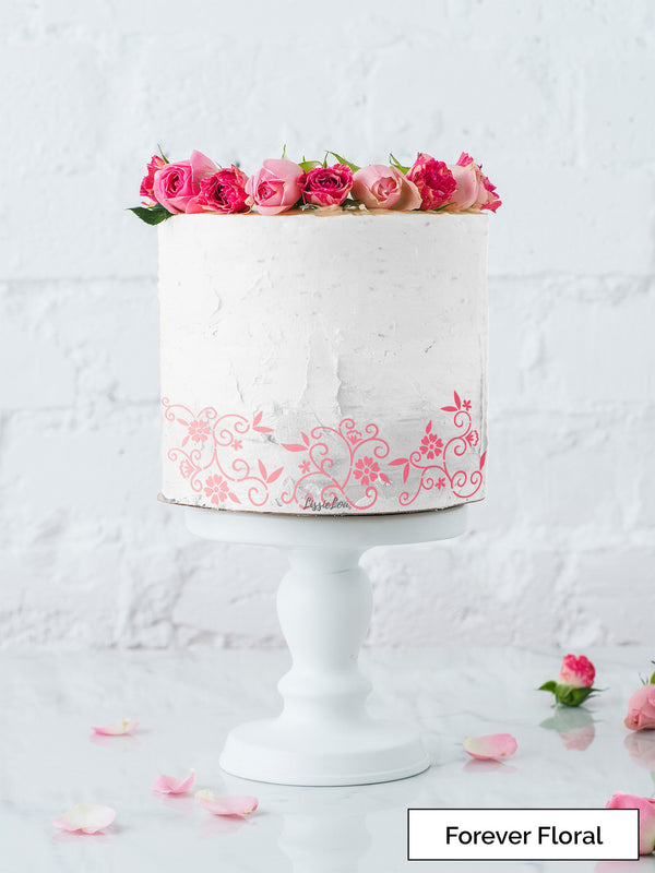 Forever Floral Cake Stencil - Border Design