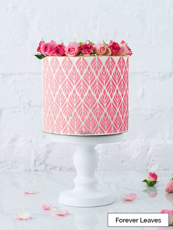 Forever Leaves Cake Stencil - Full Size Design