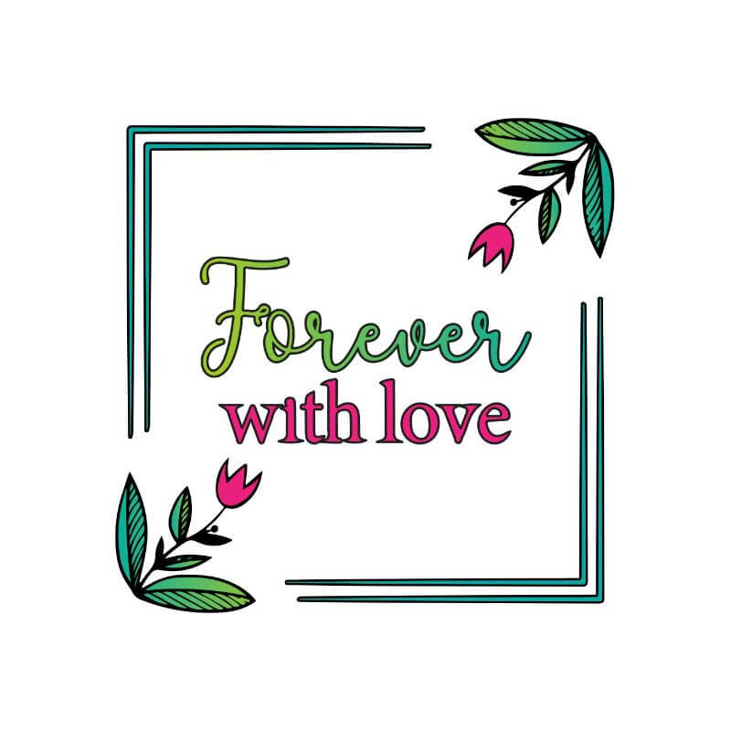 Forever with Love in Square Border Valentine's Cookie Cutter