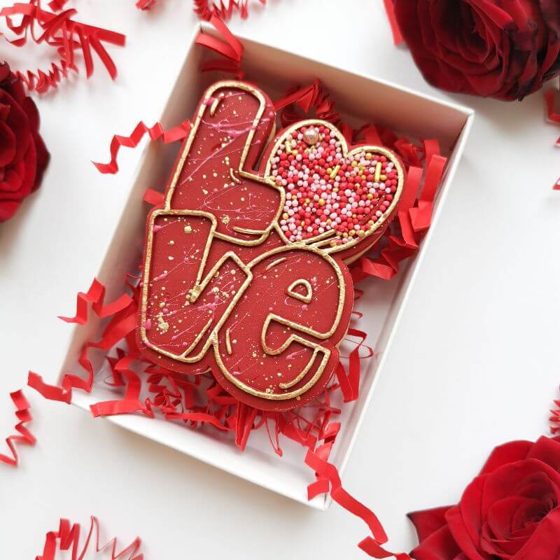 Love in Bubble Font Valentine's Cookie Cutter and Embosser