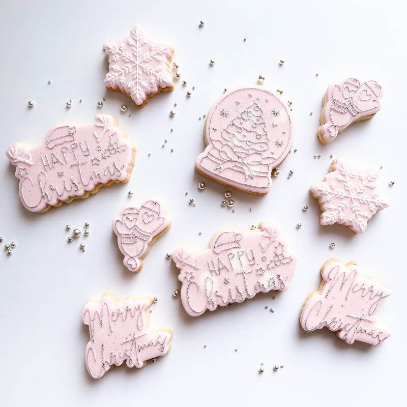 Happy Christmas with Santas Hat Cookie Cutter and Embosser