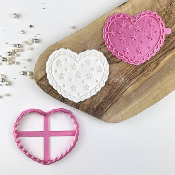Frilly Heart Valentine's Cookie Cutter and Stamp