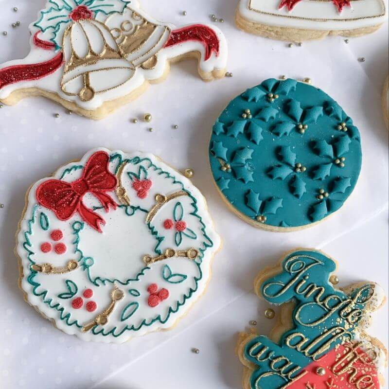 Holly Texture Tile Cookie Cutter and Embosser by Frosted Cakes by Em