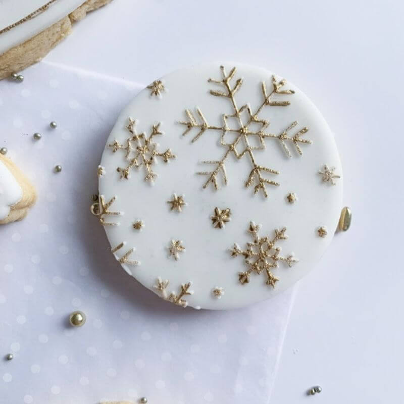 Snowflake Texture Tile Christmas Cookie Cutter and Embosser by Frosted Cakes by Em