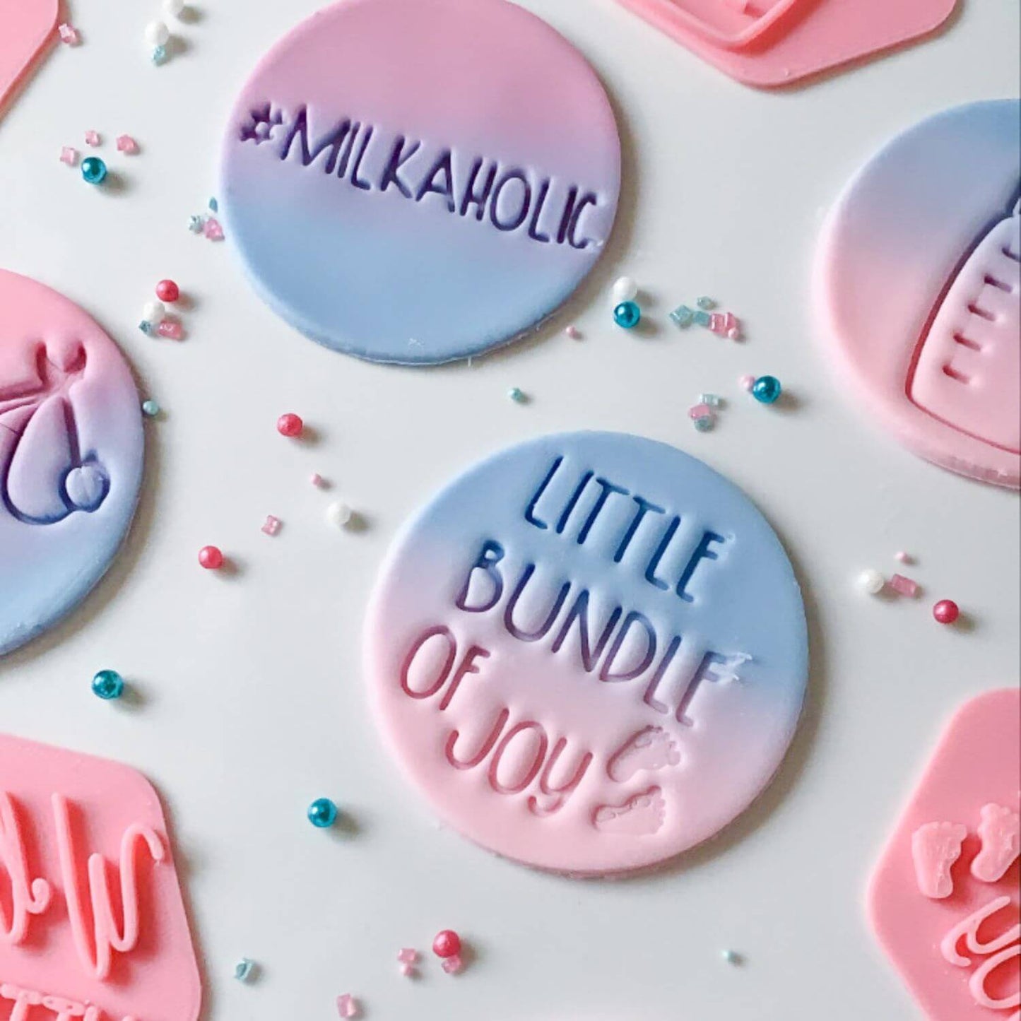 #Milkaholic Baby Shower Cookie Stamp