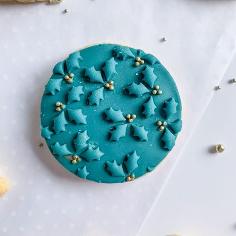 Holly Texture Tile Cookie Cutter and Embosser by Frosted Cakes by Em