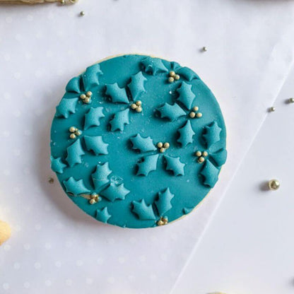 Holly Texture Tile Cookie Cutter and Embosser by Frosted Cakes by Em