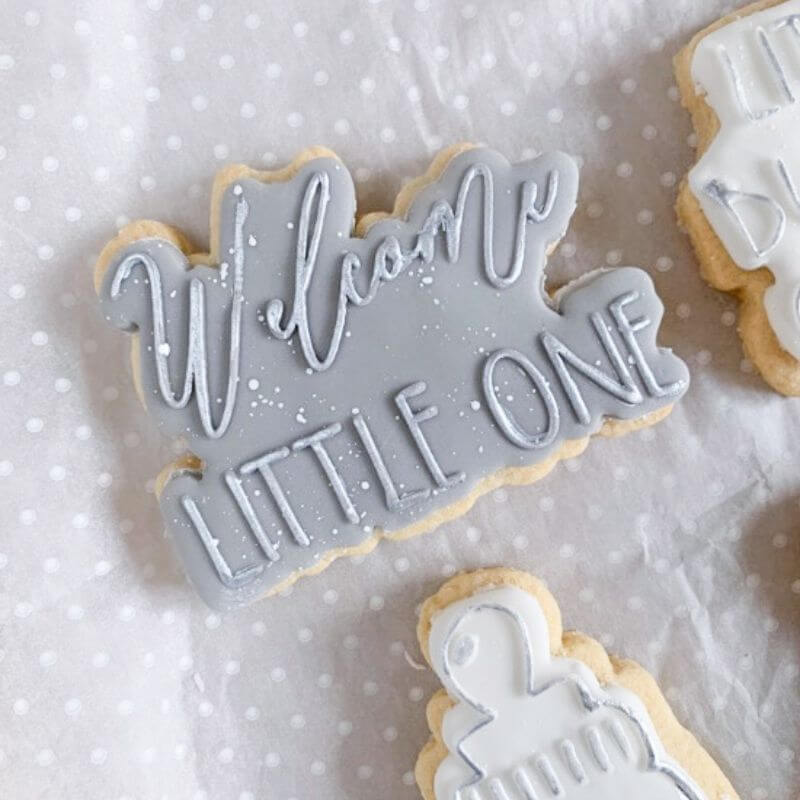 Welcome Little One Baby Shower Cookie Cutter and Embosser