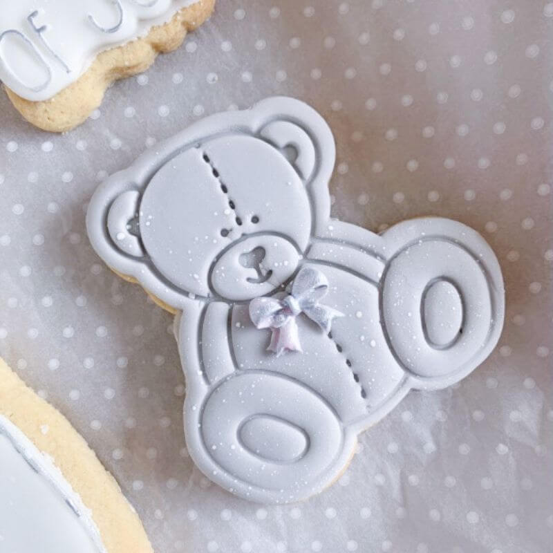 Sitting Teddy Bear Baby Shower Cookie Cutter