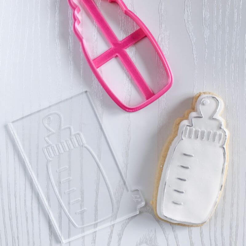 Baby Bottle Baby Shower Cookie Cutter and Embosser