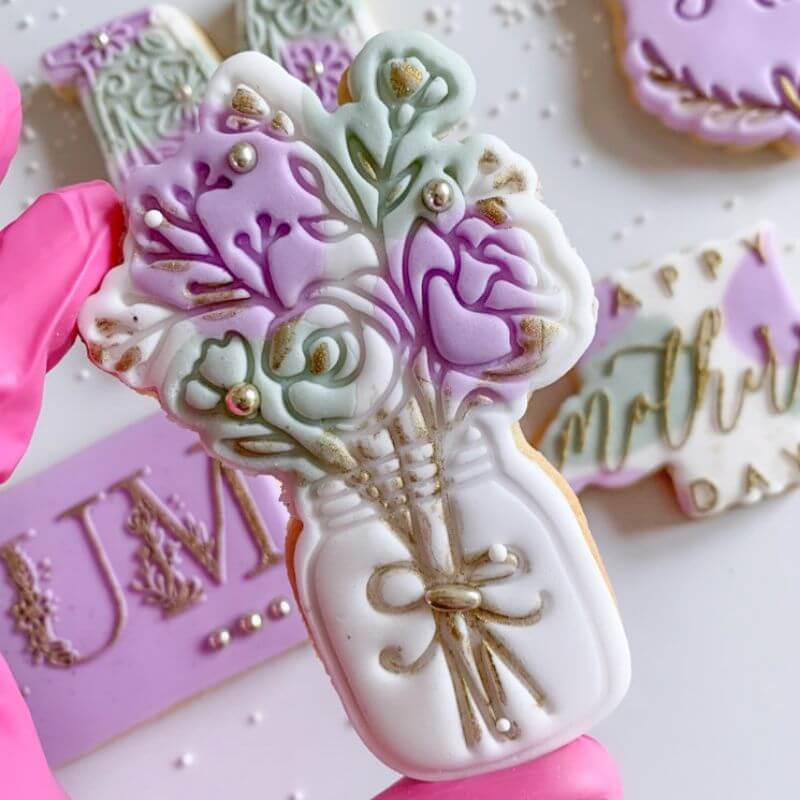 Jar of Flowers Mother's Day Cookie Cutter and Stamp
