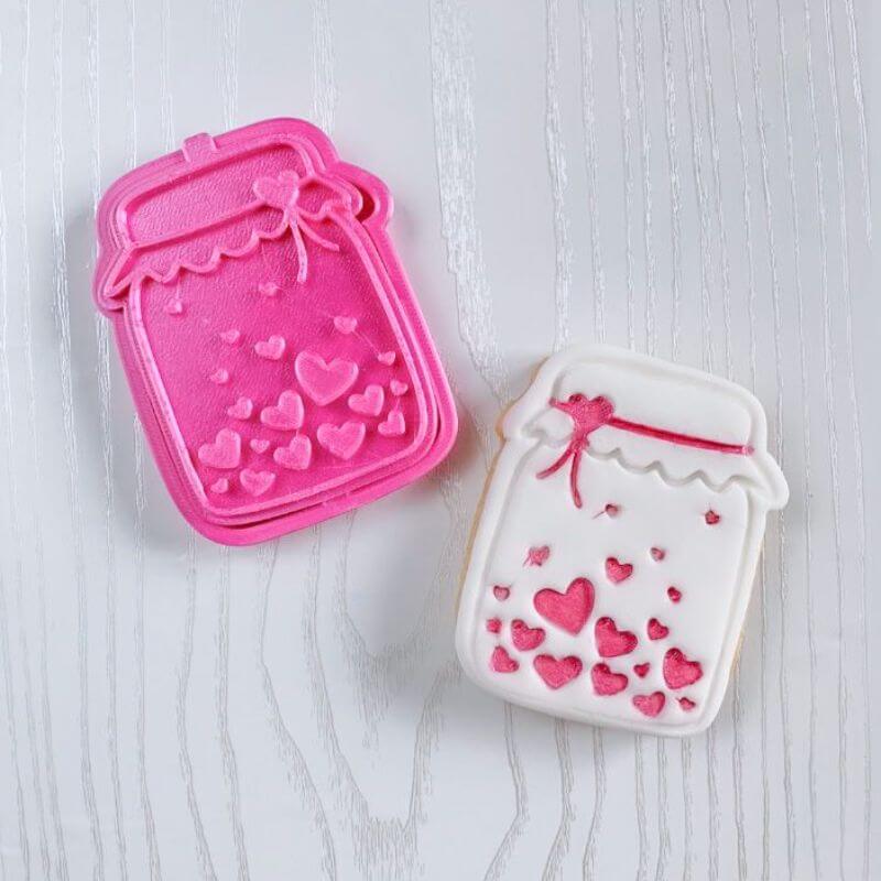 Jar of Hearts Valentine's Cookie Cutter and Stamp